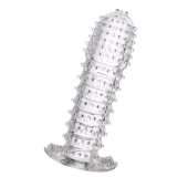 Гелевая прозрачная насадка c шипами - 12 см. - Toyfa Basic - в Ангарске купить с доставкой