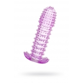 Гелевая фиолетовая насадка с шипами - 12 см. - Toyfa Basic - в Ангарске купить с доставкой