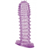 Гелевая фиолетовая насадка с шипами - 12 см. - Toyfa Basic - в Ангарске купить с доставкой