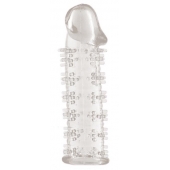 Гелевая прозрачная насадка с шипами - 12 см. - Toyfa Basic - в Ангарске купить с доставкой