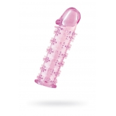 Гелевая розовая насадка на фаллос с шипами - 12 см. - Toyfa Basic - в Ангарске купить с доставкой