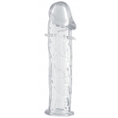 Гладкая прозрачная насадка с усиками под головкой - 12,5 см. - Toyfa Basic - в Ангарске купить с доставкой