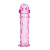 Гладкая розовая насадка с усиками под головкой - 12,5 см. - Toyfa Basic - в Ангарске купить с доставкой