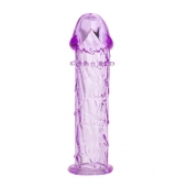 Гладкая фиолетовая насадка с усиками под головкой - 12,5 см. - Toyfa Basic - в Ангарске купить с доставкой