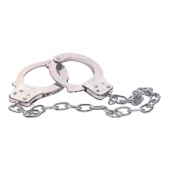Наручники из металла с длинной цепочкой CHROME HANDCUFFS METAL HANDCUFFS W. KEY - NMC - купить с доставкой в Ангарске
