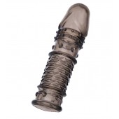 Дымчатая закрытая насадка ToyFa XLover с чешуйками и пупырышками - 13,5 см. - ToyFa - в Ангарске купить с доставкой