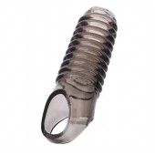 Дымчатая насадка с рёбрышками и подхватом мошонки ToyFa XLover - 12,5 см. - ToyFa - в Ангарске купить с доставкой