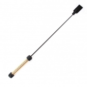 Чёрный профессиональный стек с золотистой рукоятью - 73 см. - БДСМ Арсенал - купить с доставкой в Ангарске