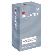 Презервативы с рёбрами Unilatex Ribbed - 12 шт. + 3 шт. в подарок - Unilatex - купить с доставкой в Ангарске