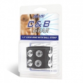 Ремень на член и мошонку 1.5  Cock Ring With Ball Strap - BlueLine - купить с доставкой в Ангарске