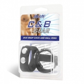 Утяжка на пенис с клёпками Duo Snap Cock And Ball Ring - BlueLine - купить с доставкой в Ангарске