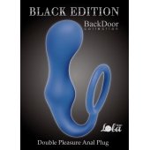 Синее эрекционное кольцо с анальной пробкой Double Pleasure Anal Plug - Lola Games - в Ангарске купить с доставкой