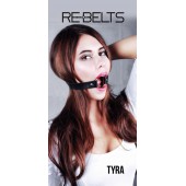 Чёрный кожаный чокер-кляп Tyra Black - Rebelts - купить с доставкой в Ангарске