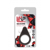 Чёрное эрекционное кольцо LIT-UP SILICONE STIMU RING 1 BLACK - Dream Toys - в Ангарске купить с доставкой
