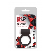 Чёрное эрекционное виброкольцо LIT-UP SILICONE STIMU RING 3 BLACK - Dream Toys - в Ангарске купить с доставкой