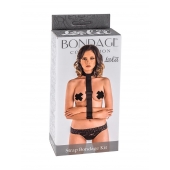 Ошейник с длинной лентой и наручниками Strap Bondage Kit Plus Size - Lola Games - купить с доставкой в Ангарске