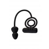 Чёрное эрекционное кольцо с вибропулькой и анальным хвостом - Erotist Adult Toys - в Ангарске купить с доставкой