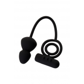 Чёрное эрекционное кольцо с вибростимулятором и анальным хвостом - Erotist Adult Toys - в Ангарске купить с доставкой
