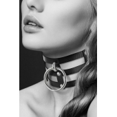 Чёрный тройной чокер с большим кольцом - Bijoux Pour Toi - купить с доставкой в Ангарске