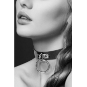 Узенький ошейник из полиуретана с кольцом - Bijoux Pour Toi - купить с доставкой в Ангарске