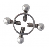 Серебристые зажимы для сосков на винтах - ToyFa - купить с доставкой в Ангарске