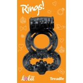 Чёрное эрекционное кольцо Rings Treadle с подхватом - Lola Games - в Ангарске купить с доставкой