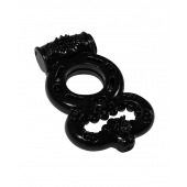 Чёрное эрекционное кольцо Rings Treadle с подхватом - Lola Games - в Ангарске купить с доставкой