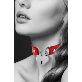 Красный чокер с замком в форме сердца - Bijoux Pour Toi - купить с доставкой в Ангарске