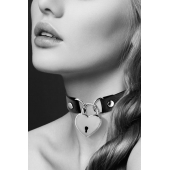 Черный чокер с замком в форме сердца - Bijoux Pour Toi - купить с доставкой в Ангарске