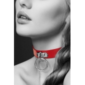 Красный узенький чокер с кольцом - Bijoux Pour Toi - купить с доставкой в Ангарске