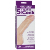 Насадка-реалистик для трусиков Vac-U-Lock 5  Realistic - 12,7 см. - Doc Johnson - купить с доставкой в Ангарске