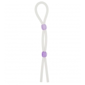 Прозрачное эрекционное кольцо-лассо SILICONE LASSO COCK RING DUAL BEADS - NMC - в Ангарске купить с доставкой