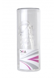 Прозрачная гелевая насадка с клиторальным отростком - 13 см. - Toyfa Basic - в Ангарске купить с доставкой