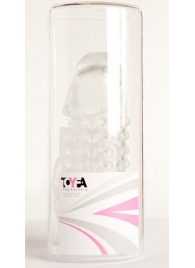 Гелевая прозрачная насадка с 2 отростками - 13 см. - Toyfa Basic - в Ангарске купить с доставкой