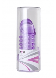 Закрытая фиолетовая насадка с 2 отростками - 13 см. - Toyfa Basic - в Ангарске купить с доставкой