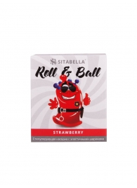 Стимулирующий презерватив-насадка Roll   Ball Strawberry - Sitabella - купить с доставкой в Ангарске