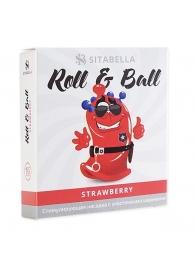 Стимулирующий презерватив-насадка Roll   Ball Strawberry - Sitabella - купить с доставкой в Ангарске