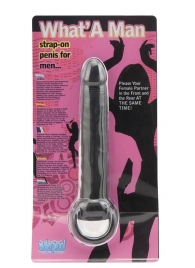 Чёрная насадка на пенис для анальной стимуляции WHATA MAN - 16 см. - Seven Creations - в Ангарске купить с доставкой