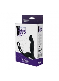 Черный вибромассажер простаты P-PLEASER W ERECTION ENHANCE - Dream Toys - в Ангарске купить с доставкой