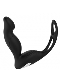 Черный вибромассажер простаты P-PLEASER W ERECTION ENHANCE - Dream Toys - в Ангарске купить с доставкой