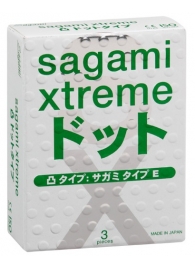 Презервативы Sagami Xtreme SUPER DOTS с точками - 3 шт. - Sagami - купить с доставкой в Ангарске