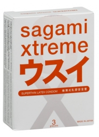 Ультратонкие презервативы Sagami Xtreme SUPERTHIN - 3 шт. - Sagami - купить с доставкой в Ангарске