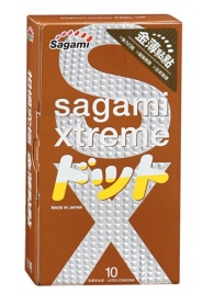 Презервативы Sagami Xtreme FEEL UP с точечной текстурой и линиями прилегания - 10 шт. - Sagami - купить с доставкой в Ангарске