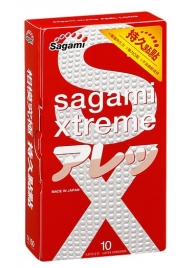Утолщенные презервативы Sagami Xtreme Feel Long с точками - 10 шт. - Sagami - купить с доставкой в Ангарске