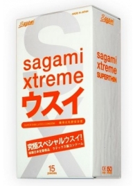 Ультратонкие презервативы Sagami Xtreme SUPERTHIN - 15 шт. - Sagami - купить с доставкой в Ангарске