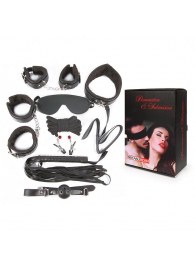 Большой игровой набор БДСМ: наручники, оковы, маска, кляп, плеть, ошейник с поводком, верёвка, зажимы для сосков - Notabu - купить с доставкой в Ангарске