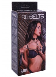 Черный поводок и чокер с кольцом Rada - Rebelts - купить с доставкой в Ангарске