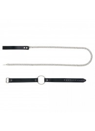 Черный поводок и чокер с кольцом Rada - Rebelts - купить с доставкой в Ангарске