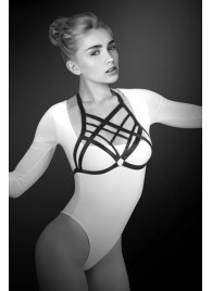 Черная упряжь на грудь Clara - Bijoux Pour Toi - купить с доставкой в Ангарске