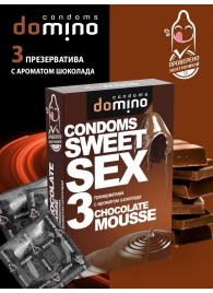 Презервативы для орального секса DOMINO Sweet Sex с ароматом шоколадного мусса - 3 шт. - Domino - купить с доставкой в Ангарске